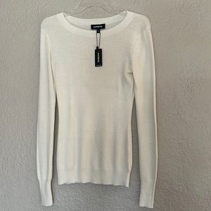 NWT Express long sleeve crew neck off white sweater Small
